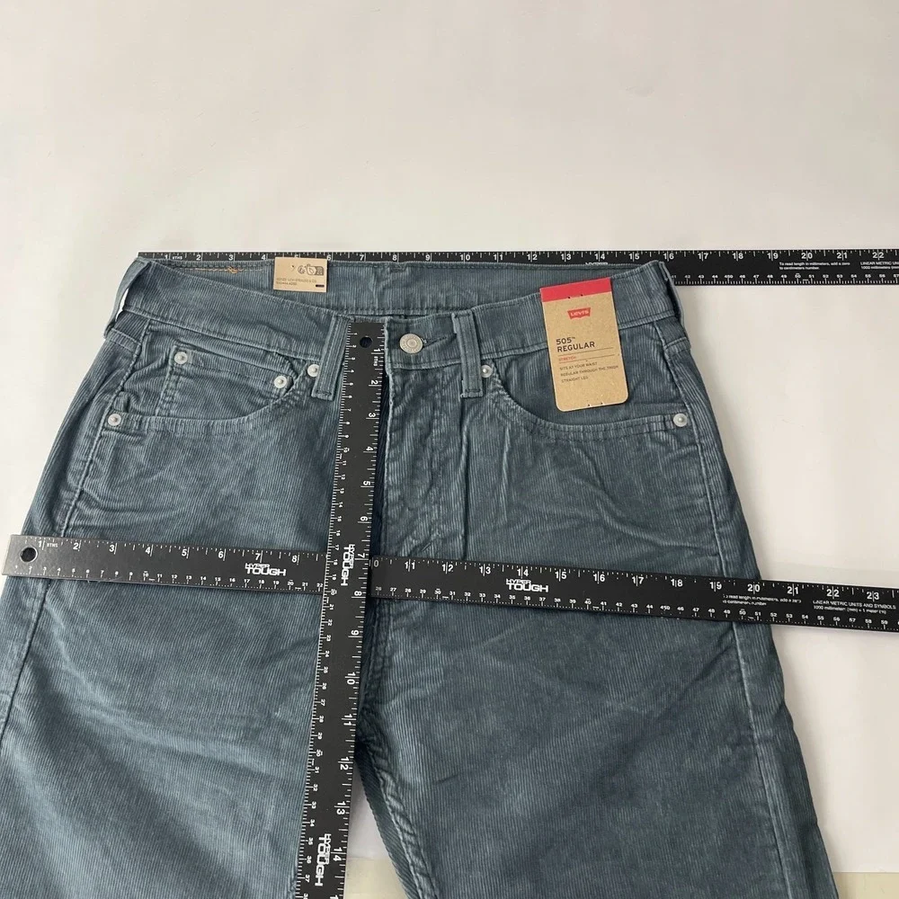 Levis 505 Pants Mens 31x30 Slate Gray Corduroy Pinwale Regular Straight Preppy